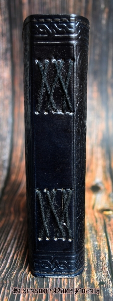 Hexenshop Dark Phönix Buch der Schatten Pentagramm schwarz mit Messingbeschlag